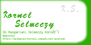 kornel selmeczy business card